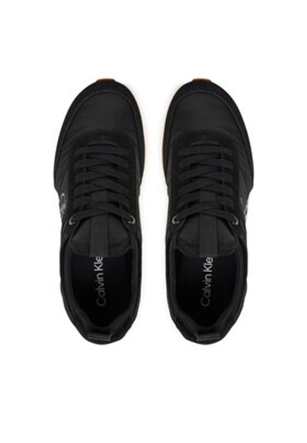 Calvin Klein Sneakersy Retro Runner Sock Laceup Mix Mat YW0YW02060 Czarny. Kolor: czarny. Materiał: materiał