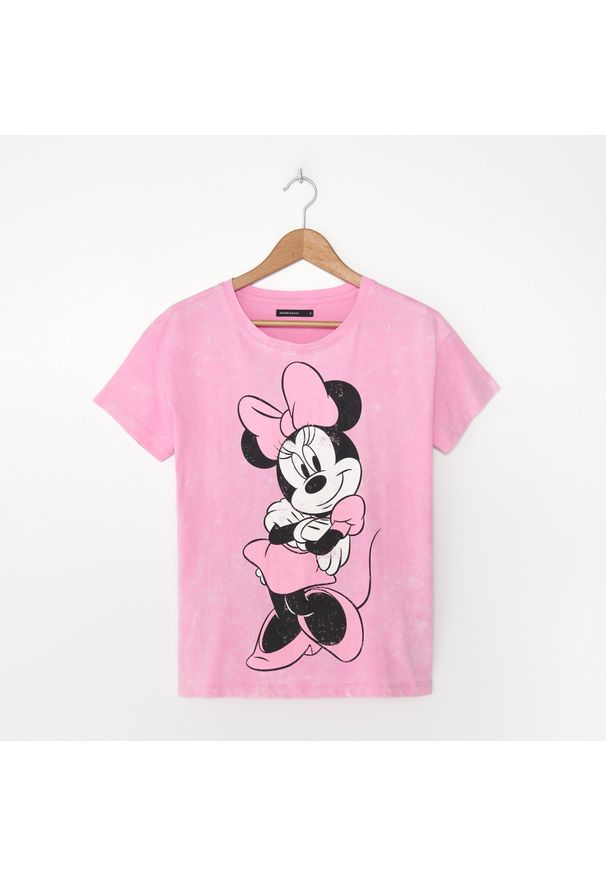 House - Koszulka z efektem sprania Minnie Mouse - Różowy. Kolor: różowy. Wzór: motyw z bajki
