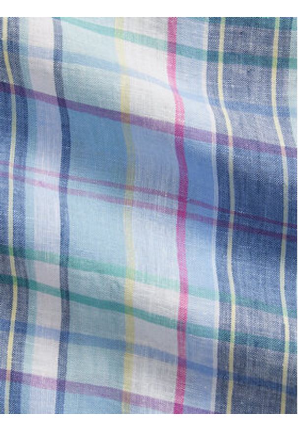 Polo Ralph Lauren Koszula 710B16705002 Niebieski Regular Fit. Typ kołnierza: polo. Kolor: niebieski. Materiał: len