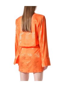 AGGI - Pomarańczowa sukienka z jedwabiem Jada. Kolor: pomarańczowy. Materiał: jedwab. Wzór: kwiaty. Typ sukienki: koszulowe. Długość: mini #5