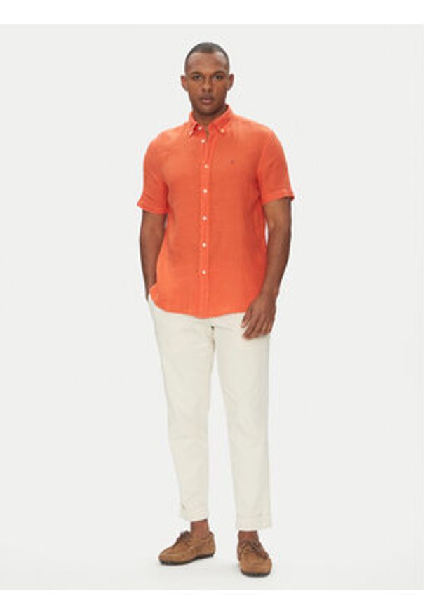 TOMMY HILFIGER - Tommy Hilfiger Koszula MW0MW35207 Pomarańczowy Regular Fit. Kolor: pomarańczowy. Materiał: len
