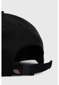 Dickies czapka z daszkiem z domieszką wełny kolor czarny z aplikacją. Kolor: czarny. Materiał: wełna. Wzór: aplikacja #3