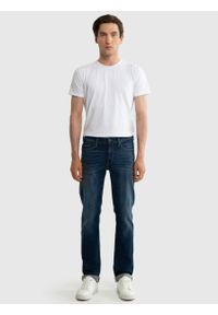 Big-Star - Spodnie jeans męskie dopasowane Tobias 510. Stan: obniżony. Kolor: niebieski. Wzór: napisy #2