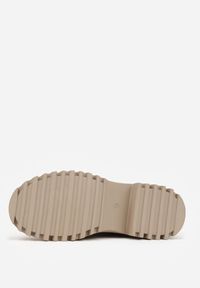 Born2be - Ciemnobeżowe Causualowe Trapery Zdobione Futerkiem na Języku Charnas. Nosek buta: okrągły. Zapięcie: zamek. Kolor: beżowy. Wzór: aplikacja. Materiał: futro. Sezon: zima. Obcas: na obcasie. Styl: klasyczny. Wysokość obcasa: niski #6