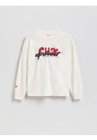 Reserved - Bawełniany longsleeve - biały. Kolor: biały. Materiał: bawełna. Długość rękawa: długi rękaw #1