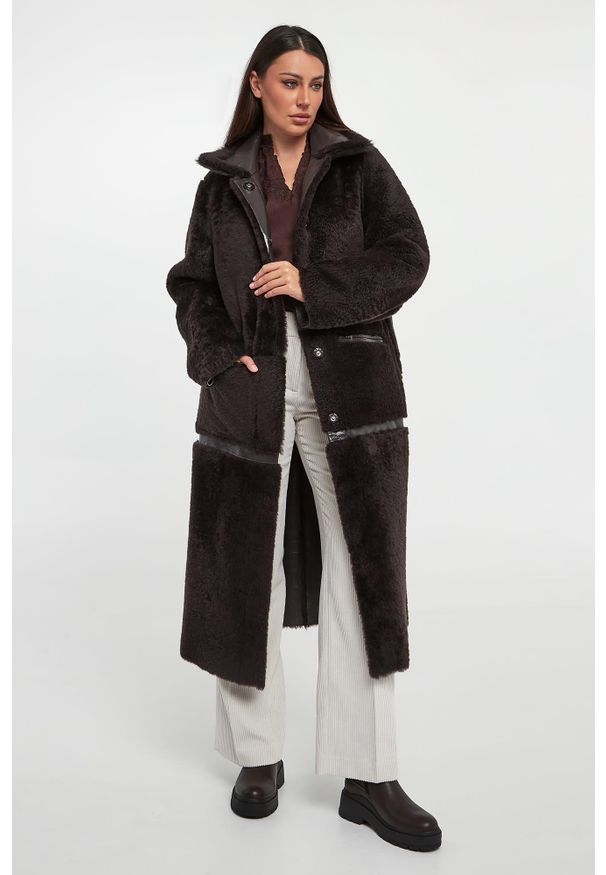 Płaszcz damski skórzany dwustronny DIEGO M. Materiał: skóra