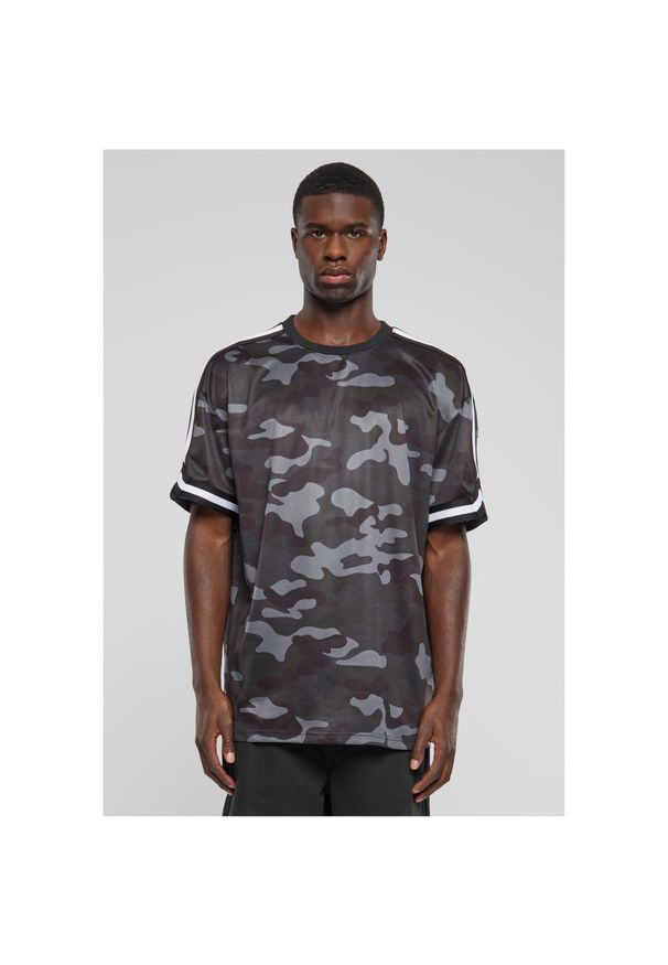 Oversizowy T-shirt z dzianiny Urban Classics AOP. Kolor: czarny. Materiał: dzianina