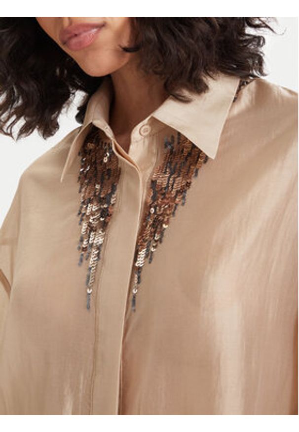 ACCESS FASHION Koszula 63-7068-125 Beżowy jasny Relaxed Fit. Kolor: beżowy. Materiał: lyocell