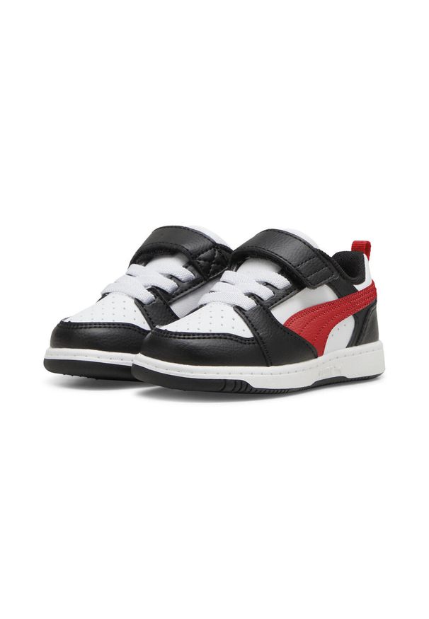 Tenisówki Puma Model Rebound V6 Lo Ac+ Inf Kolor Biały. Kolor: biały, czerwony, wielokolorowy, czarny. Materiał: tkanina, syntetyk