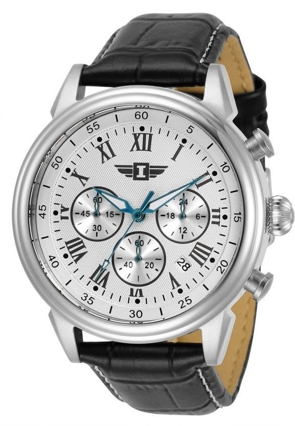 Zegarek Invicta Zegarek Męski I by Invicta IBI90242-002 Quartz Chrono Silver Dial Black Leather