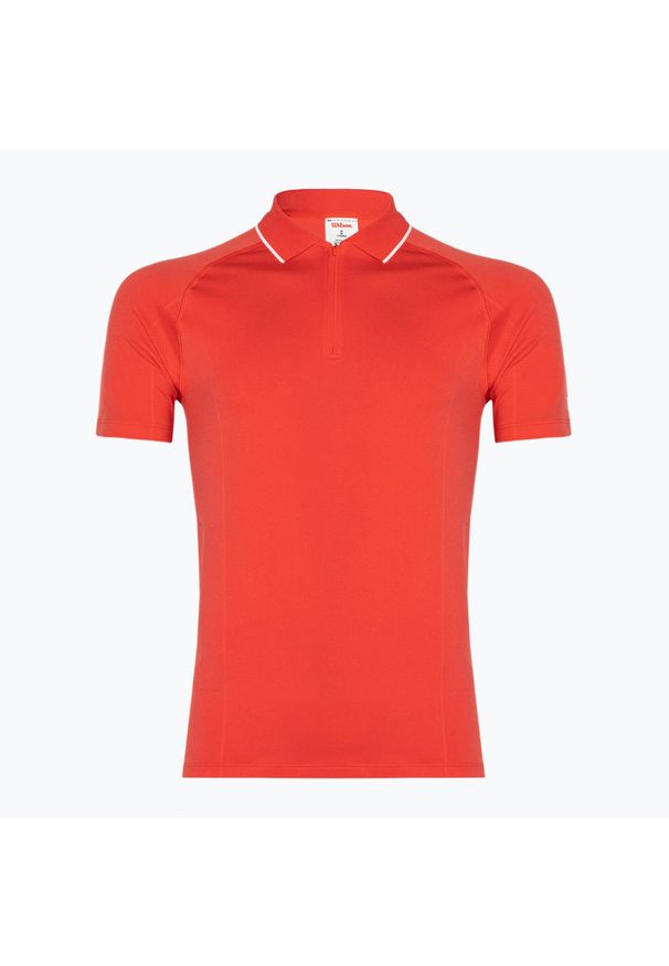 Koszulka męska Wilson Team Seamless Polo 2.0. Typ kołnierza: polo. Kolor: pomarańczowy, biały, wielokolorowy. Sport: tenis