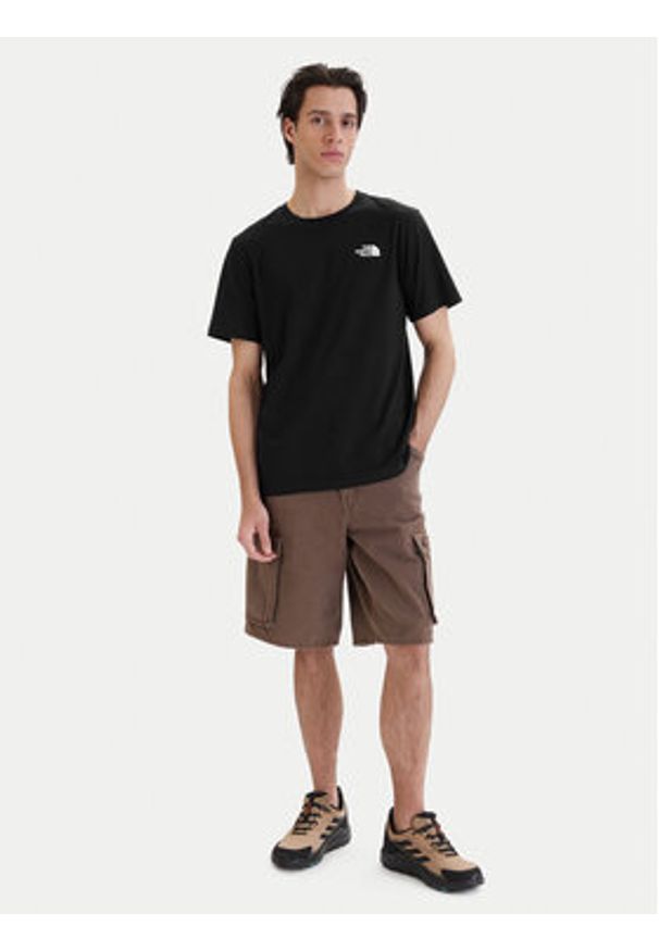 The North Face T-Shirt Vertical NF0A8GV1 Czarny Regular Fit. Kolor: czarny. Materiał: syntetyk, bawełna