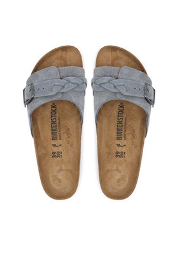 Birkenstock Klapki Oita Braided 1029121 Szary. Kolor: szary. Materiał: zamsz, skóra