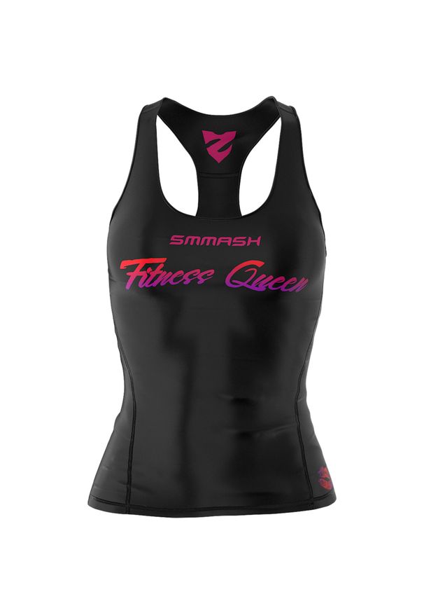 SMMASH - Tank top fitness damski Smmash Fitness Queen. Kolor: fioletowy, wielokolorowy, czarny, czerwony. Sport: fitness