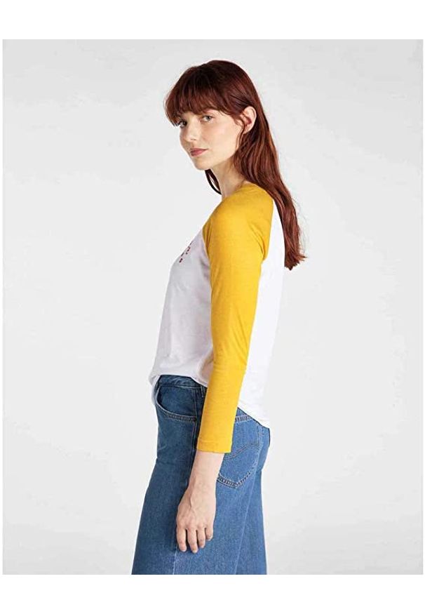 Lee - LEE REGLAN RINGER TEE DAMSKI LONGSLEEVE SLIM FIT GOLDEN YELLOW L41NWMNF 112109105. Długość rękawa: długi rękaw