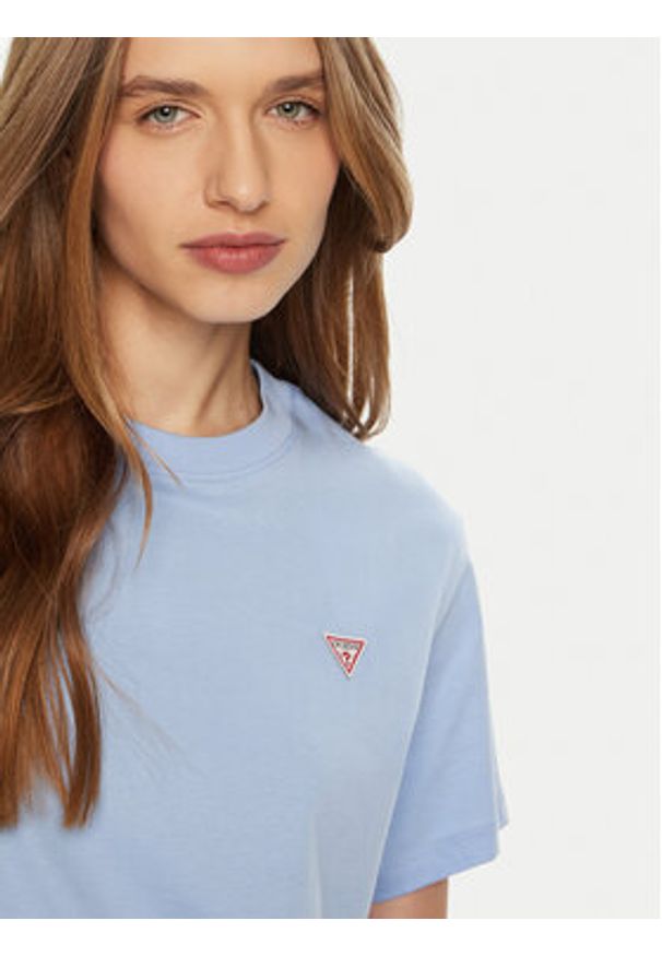 Guess Jeans T-Shirt W4YI05 K8HM0 Niebieski Regular Fit. Kolor: niebieski. Materiał: bawełna