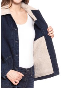 Lee - DAMSKA KURTKA JEANSOWA LEE SHERPA CHORE JACKET BROOME L54FCZXK. Materiał: jeans. Wzór: jednolity #6