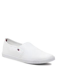 TOMMY HILFIGER - Tommy Hilfiger Tenisówki Canvas Slip-On Sneaker FW0FW07806 Biały. Zapięcie: bez zapięcia. Kolor: biały