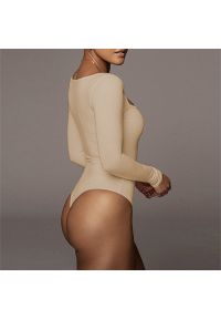 Intica - Body z kwadratowym dekoltem na wyjątkowe okazje Josipa. Kolor: brązowy. Materiał: materiał. Wzór: gładki #9