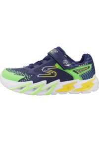 skechers - Buty do chodzenia dla dzieci Skechers Rymt Flex Glow. Zapięcie: rzepy. Kolor: niebieski. Materiał: materiał. Szerokość cholewki: normalna. Sport: turystyka piesza