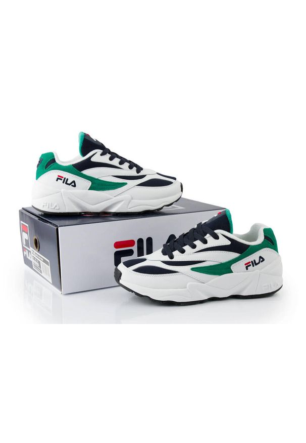 Buty do biegania damskie Fila V94M Low Wmn białe. Kolor: biały, wielokolorowy, niebieski, zielony