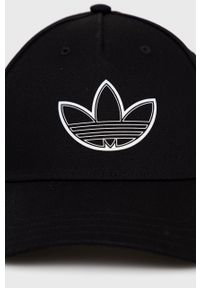 adidas Originals czapka bawełniana HD9758.M kolor czarny z nadrukiem. Kolor: czarny. Materiał: bawełna. Wzór: nadruk #3