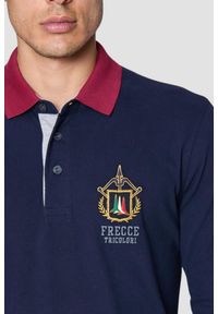 Aeronautica Militare - AERONAUTICA MILITARE Granatowy longsleeve polo męski Frecce Tricolori, Rozmiar L. Typ kołnierza: polo. Kolor: niebieski. Długość rękawa: długi rękaw #4