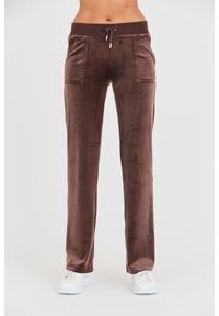 Juicy Couture - JUICY COUTURE Brązowe damskie spodnie Del Ray Pocket Pant, Rozmiar L. Kolor: brązowy