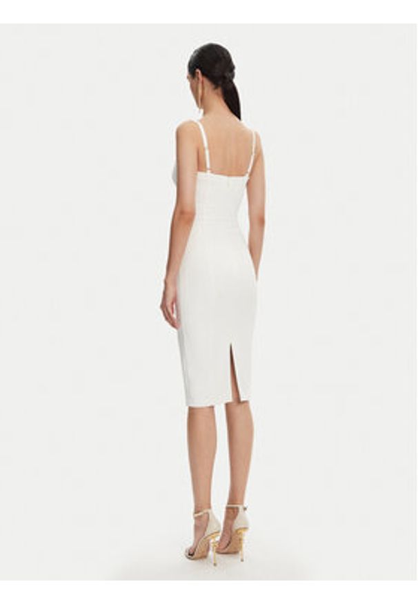 Elisabetta Franchi Sukienka koktajlowa AB-702-51E2 Biały Regular Fit. Kolor: biały. Materiał: syntetyk. Styl: wizytowy