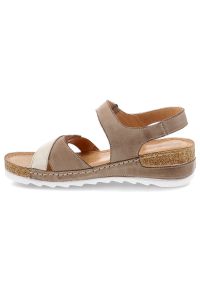 Brązowe Sandały Wasak Mode Obuwie Damskie. Okazja: na co dzień. Zapięcie: rzepy. Kolor: brązowy. Materiał: skóra, materiał. Sezon: lato. Styl: casual #6