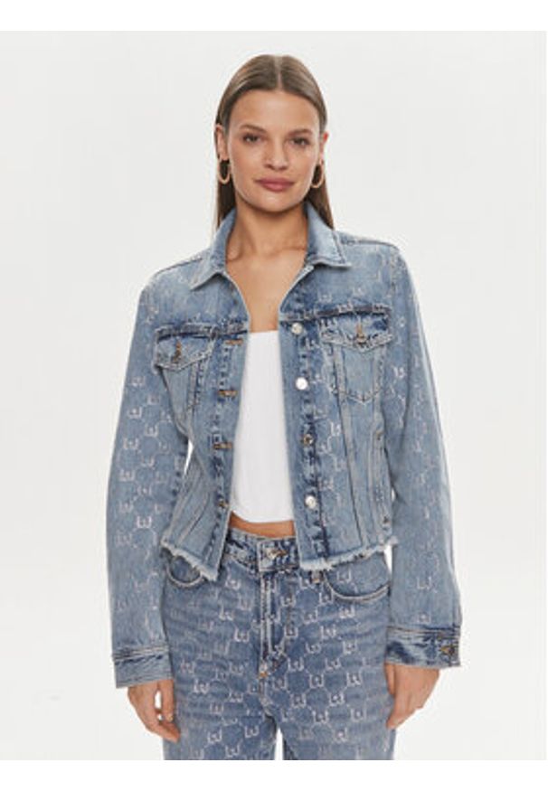 Liu Jo Kurtka jeansowa UA4096 D4854 Niebieski Regular Fit. Kolor: niebieski. Materiał: bawełna