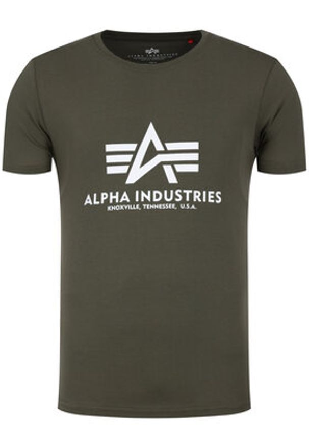 Alpha Industries T-Shirt Basic 100501 Zielony Regular Fit. Kolor: zielony. Materiał: bawełna