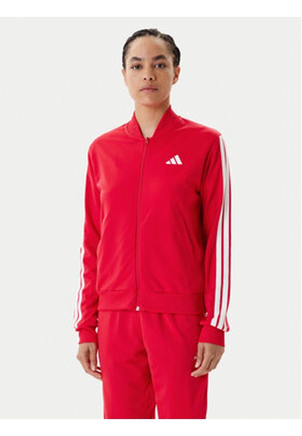 Adidas - adidas Dres Essentials 3-Stripes JD2684 Czerwony Regular Fit. Kolor: czerwony. Materiał: syntetyk