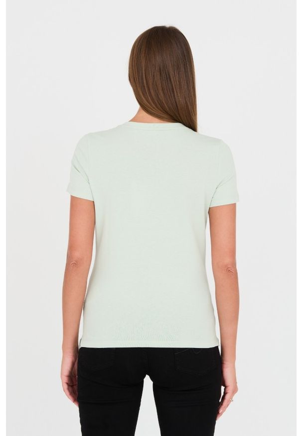Guess - GUESS Zielony damski t-shirt bawełniany Original Tee, Rozmiar M. Kolor: zielony. Materiał: bawełna