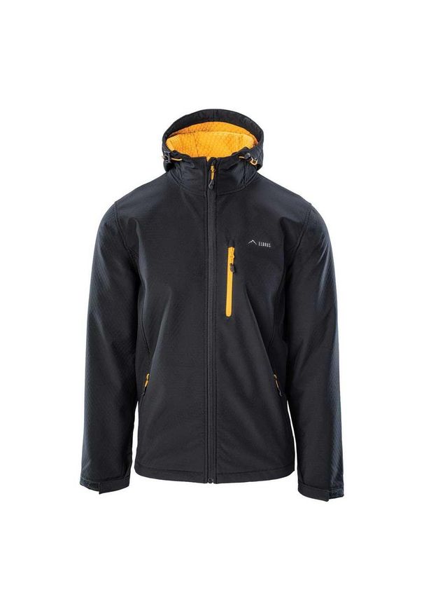 Elbrus - Kurtka Softshellowa Męska Logo. Kolor: czarny, wielokolorowy, żółty. Materiał: softshell. Sport: turystyka piesza