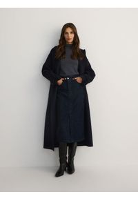 Reserved - Jeansowa spódnica midi - granatowy. Kolor: niebieski. Materiał: jeans #1