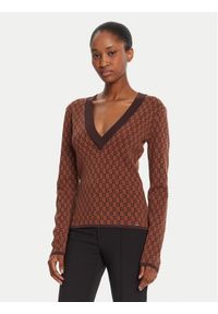 Gaudi Sweter 521FD53025 Brązowy Regular Fit. Kolor: brązowy. Materiał: syntetyk