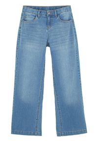 bonprix - Dżinsy Wide Leg, mid waist. Kolor: niebieski