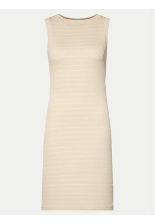 Guess Sukienka codzienna Denisa W4GK0Z KC790 Beżowy Slim Fit. Okazja: na co dzień. Kolor: beżowy. Materiał: bawełna. Typ sukienki: proste. Styl: casual
