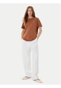 TwinSet - TWINSET T-Shirt 252TP2057 Brązowy Loose Fit. Kolor: brązowy. Materiał: bawełna