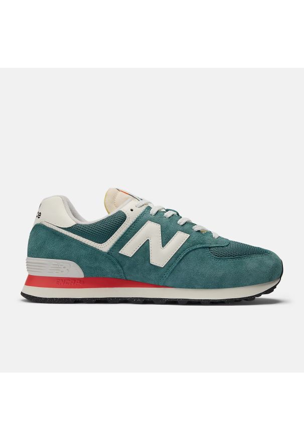 Sneakersy męskie New Balance U574VPG. Okazja: na co dzień, do pracy, na spacer. Kolor: zielony. Model: New Balance 574. Sport: turystyka piesza