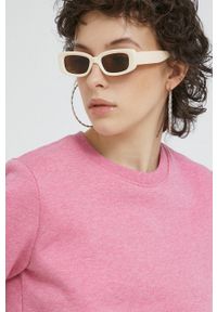 Superdry bluza damska kolor różowy melanżowa. Kolor: różowy. Materiał: bawełna, włókno, materiał. Długość rękawa: długi rękaw. Długość: długie. Wzór: melanż #2