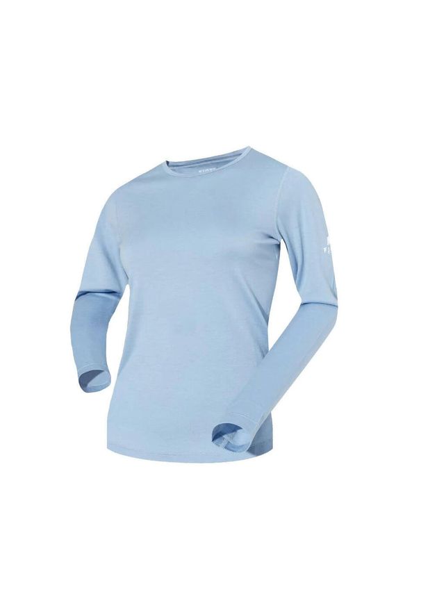 FJORK MERINO - Damski t-shirt z długim rękawem, 100% wełny merynosów - Bjork 210. Kolor: niebieski. Materiał: wełna. Długość rękawa: długi rękaw. Długość: długie. Sezon: zima. Sport: narciarstwo