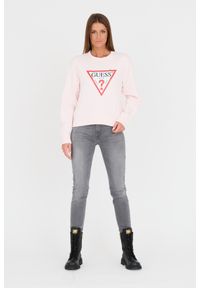 Guess - GUESS Różowa damska bluza Original Fleece, Rozmiar S. Kolor: różowy #6