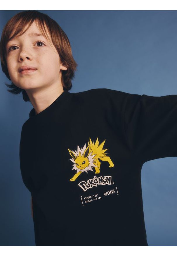 Reserved - T-shirt Pokémon - czarny. Kolor: czarny. Materiał: dzianina, bawełna