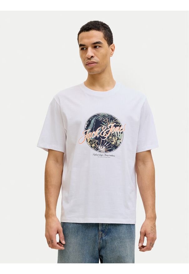 Jack & Jones T-Shirt Honolulu 12288088 Biały Regular Fit. Kolor: biały. Materiał: bawełna