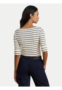 Lauren Ralph Lauren - LAUREN RALPH LAUREN Bluzka 200P03723002 Beżowy Slim Fit. Kolor: beżowy. Materiał: bawełna #5