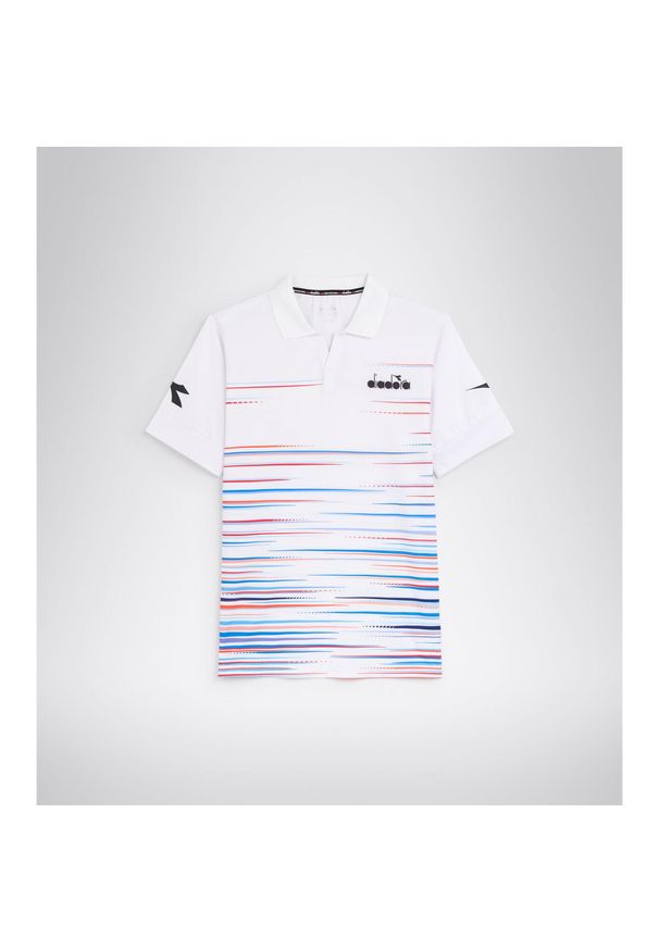 Koszulka do tenisa z krótkim rekawem męska Diadora SS POLO ICON optical white. Typ kołnierza: polo. Kolor: czerwony, biały, wielokolorowy, niebieski. Długość rękawa: krótki rękaw. Długość: krótkie. Sport: tenis