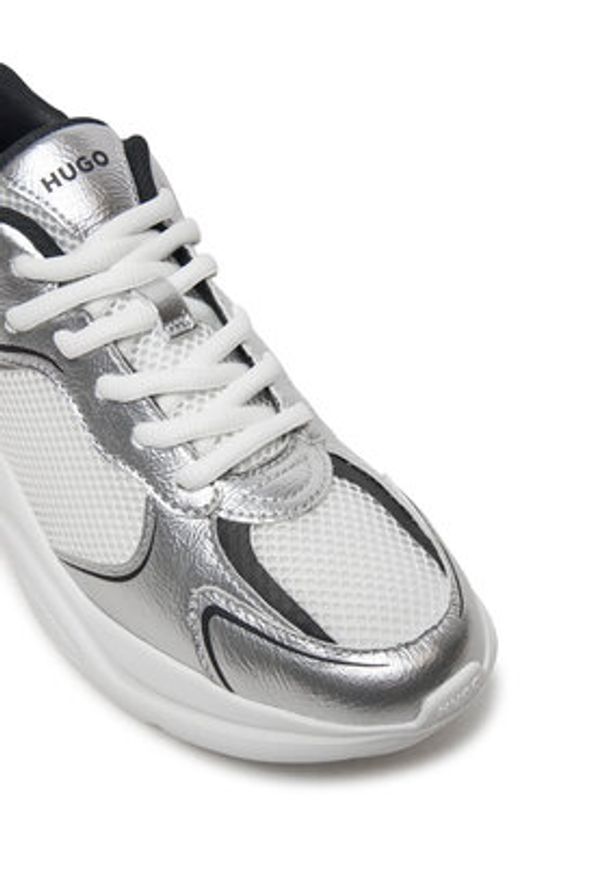 Hugo - HUGO Sneakersy Leon 50536308 Srebrny. Kolor: srebrny. Materiał: mesh, materiał