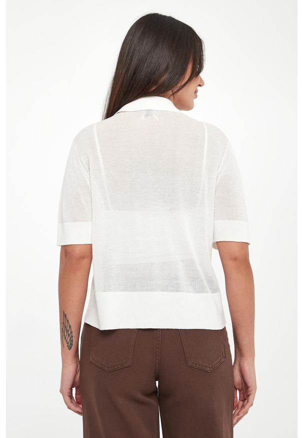 Armani Exchange - Sweter damski z kołnierzem polo ARMANI EXCHANGE. Typ kołnierza: polo